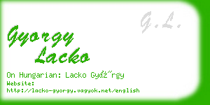 gyorgy lacko business card